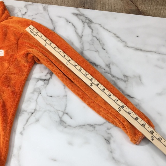 The North Face Orange Full Zip Mock Neck Jacket Womens XS Faux Fur - Picture 9 of 12
